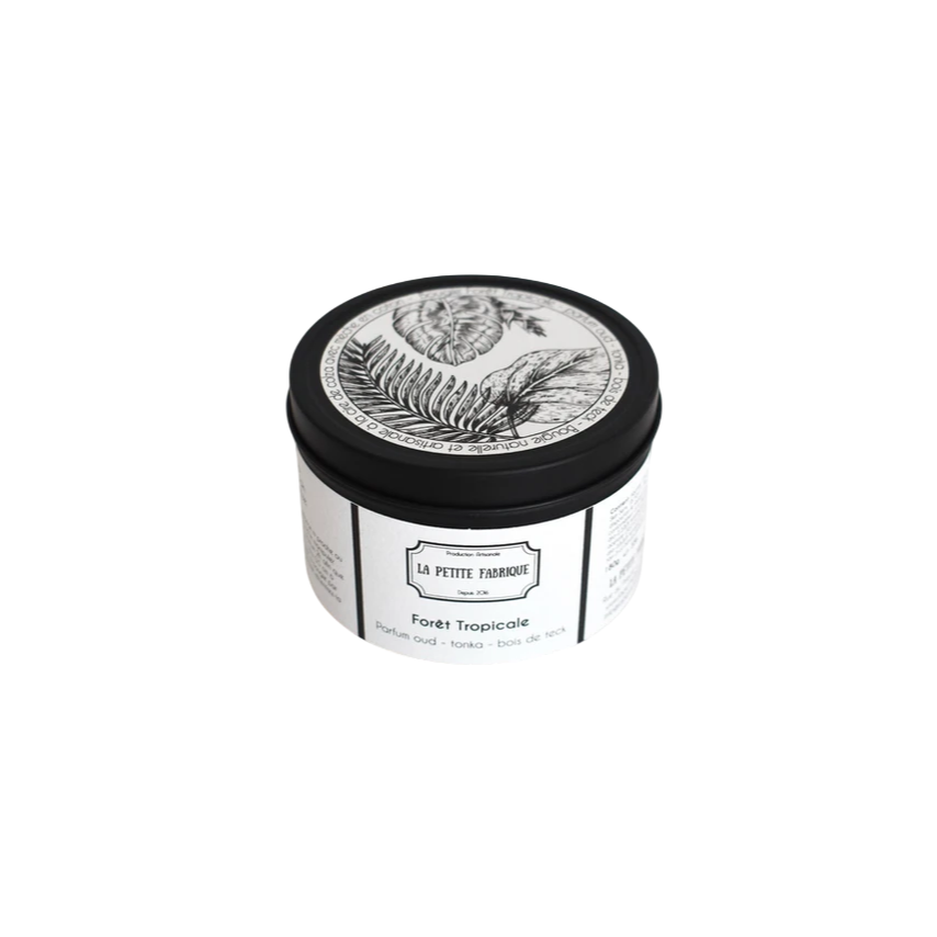 La Petite Fabrique Bougie métal noir "Forêt Tropicale" 180gr