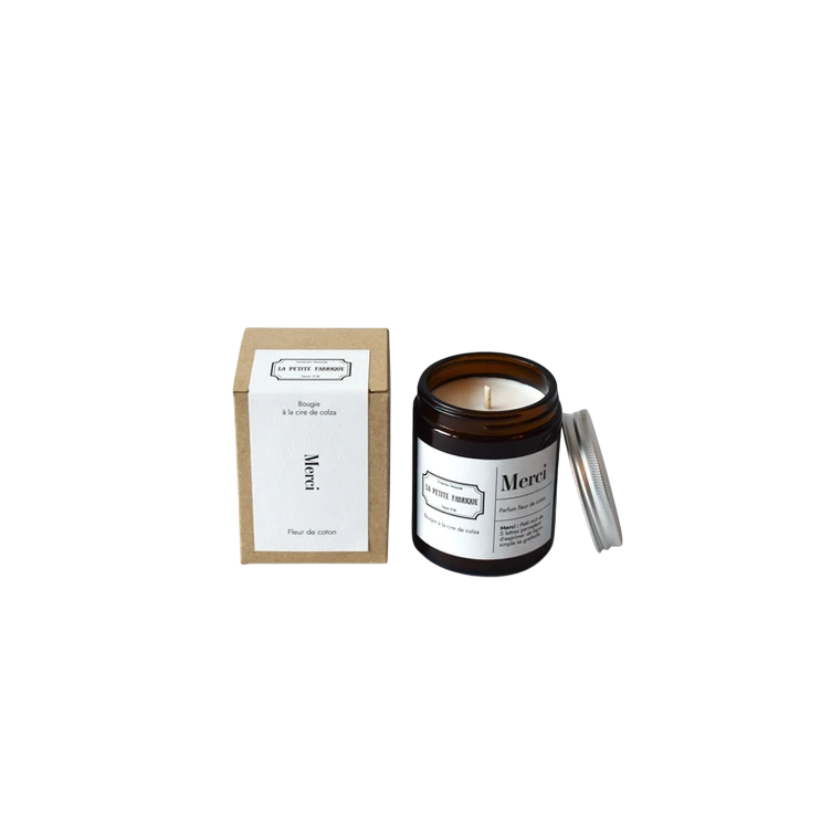 La Petite Fabrique Bougie émotion MERCI parfum fleur de coton
