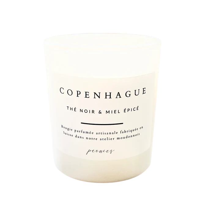 Peonies Bougie parfumée 160g Copenhague - Thé Noir et Miel Epicé