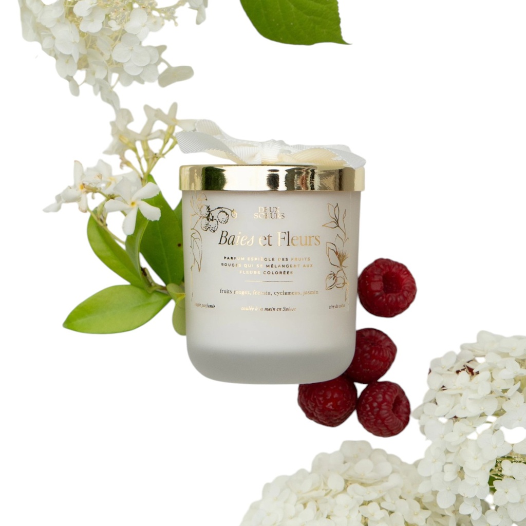 Deux Soeurs bougie Baies et Fleurs - taille S  