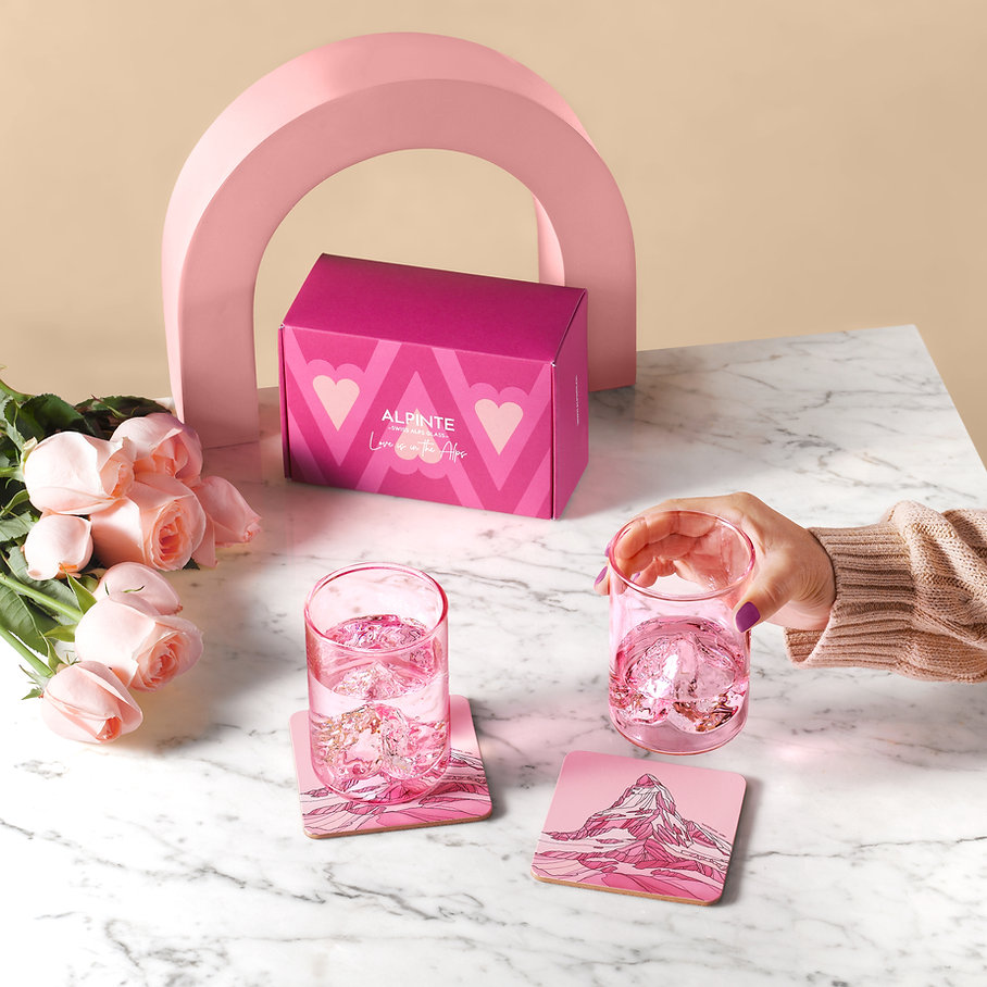 Set St-Valentin – Duo verres & sous-verres