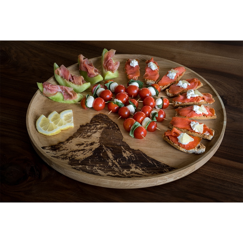 Panorama Knife Mont Cervin, Planche en bois ronde XL