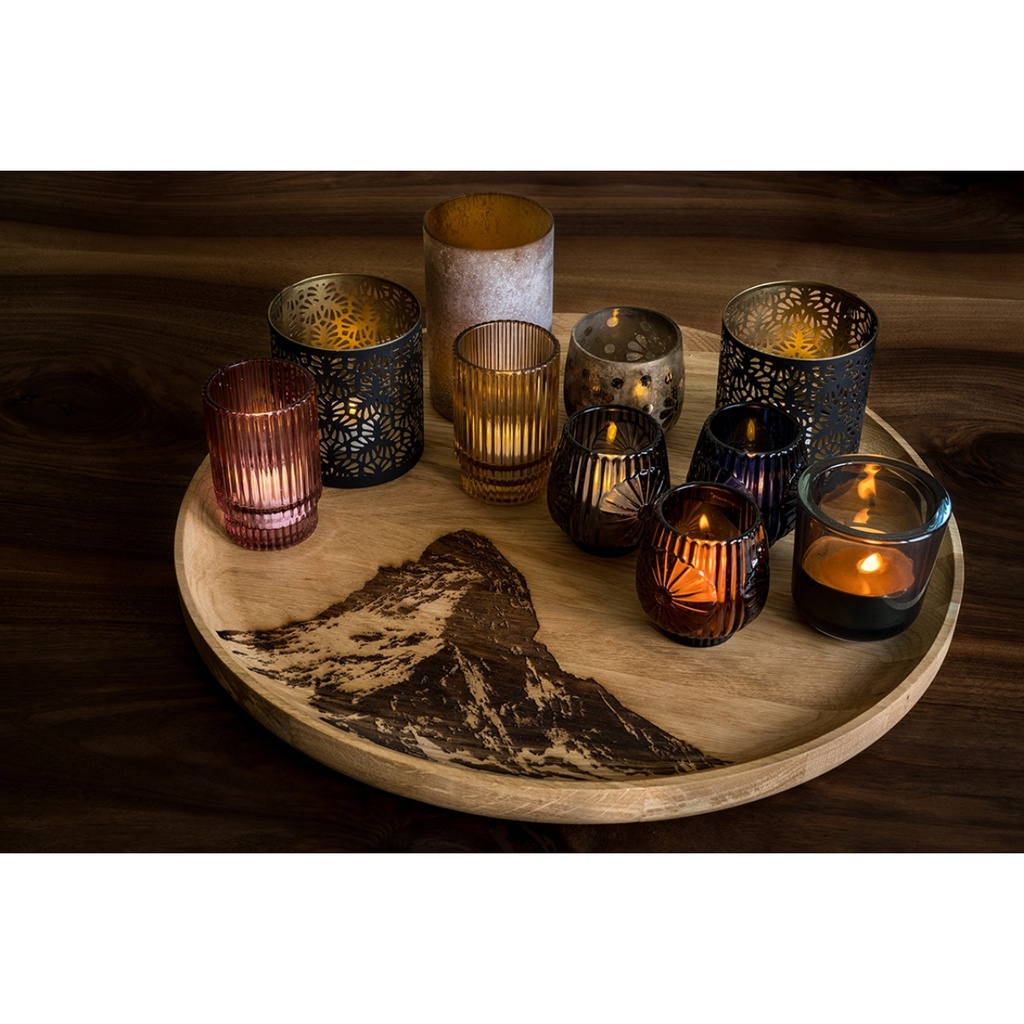 Panorama Knife Mont Cervin, Planche en bois ronde XL