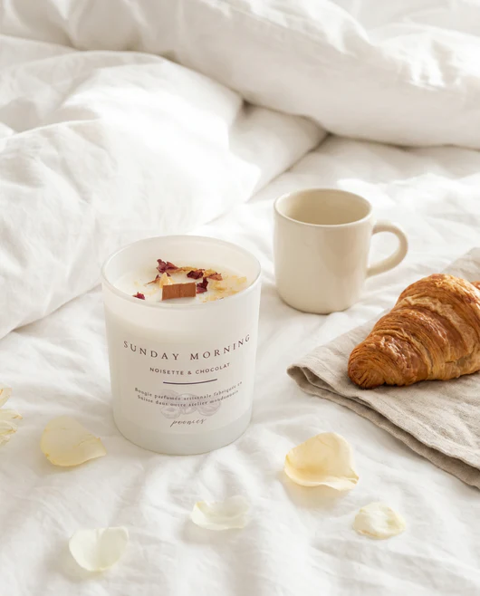 Peonies Bougie parfumée 160g Sunday Morning - noisette & chocolat