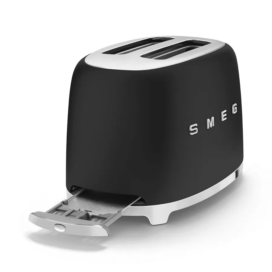 Smeg Toaster 2 tranches TSF01BLEU - Noir mat