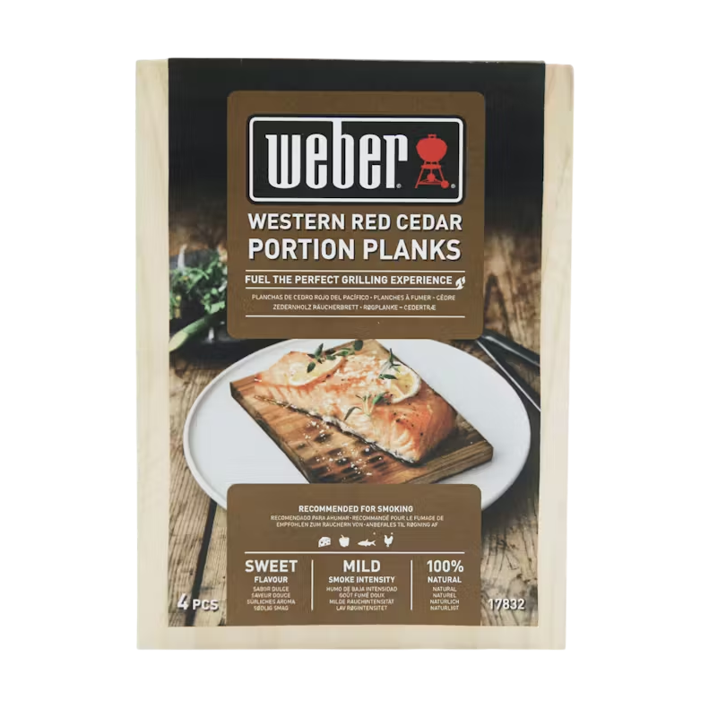 Weber Planches à fumer en bois de cèdre - Taille pour portion individuelle, 4 pièces