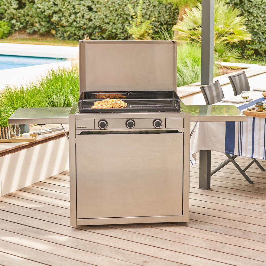 Forge Adour Plancha modern gaz 75 chassis inox 402579