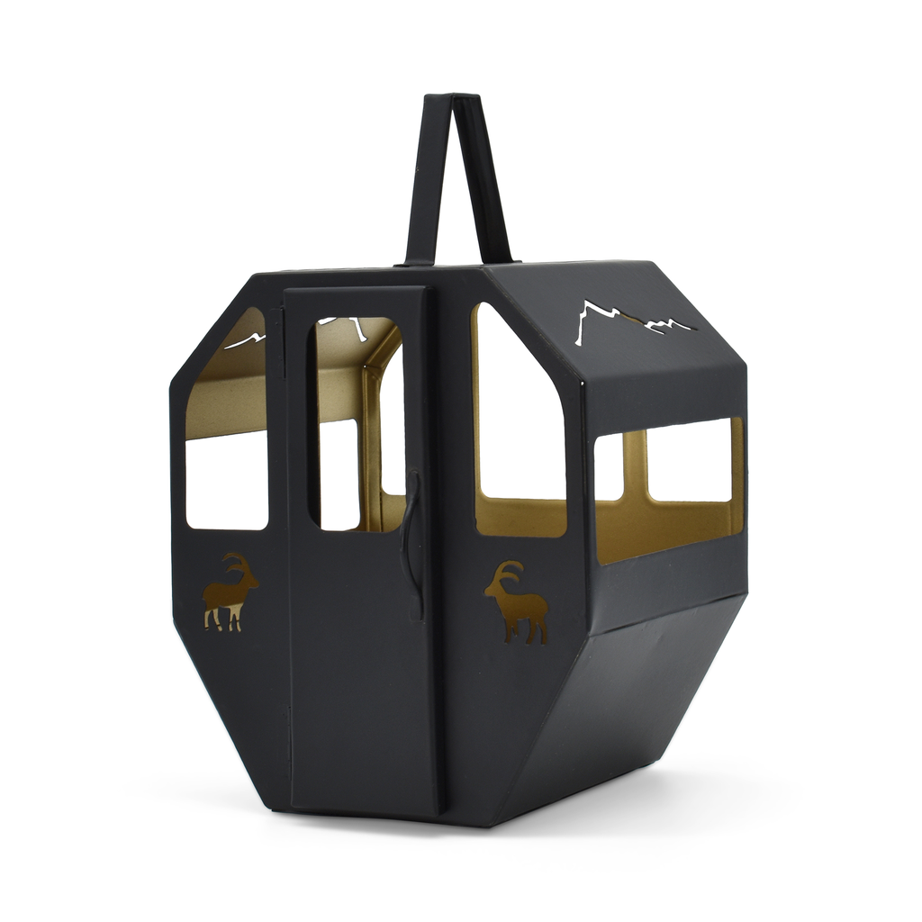 Lumière des Alpes Lanterne ««Telecabine / Gondel»» noire mini