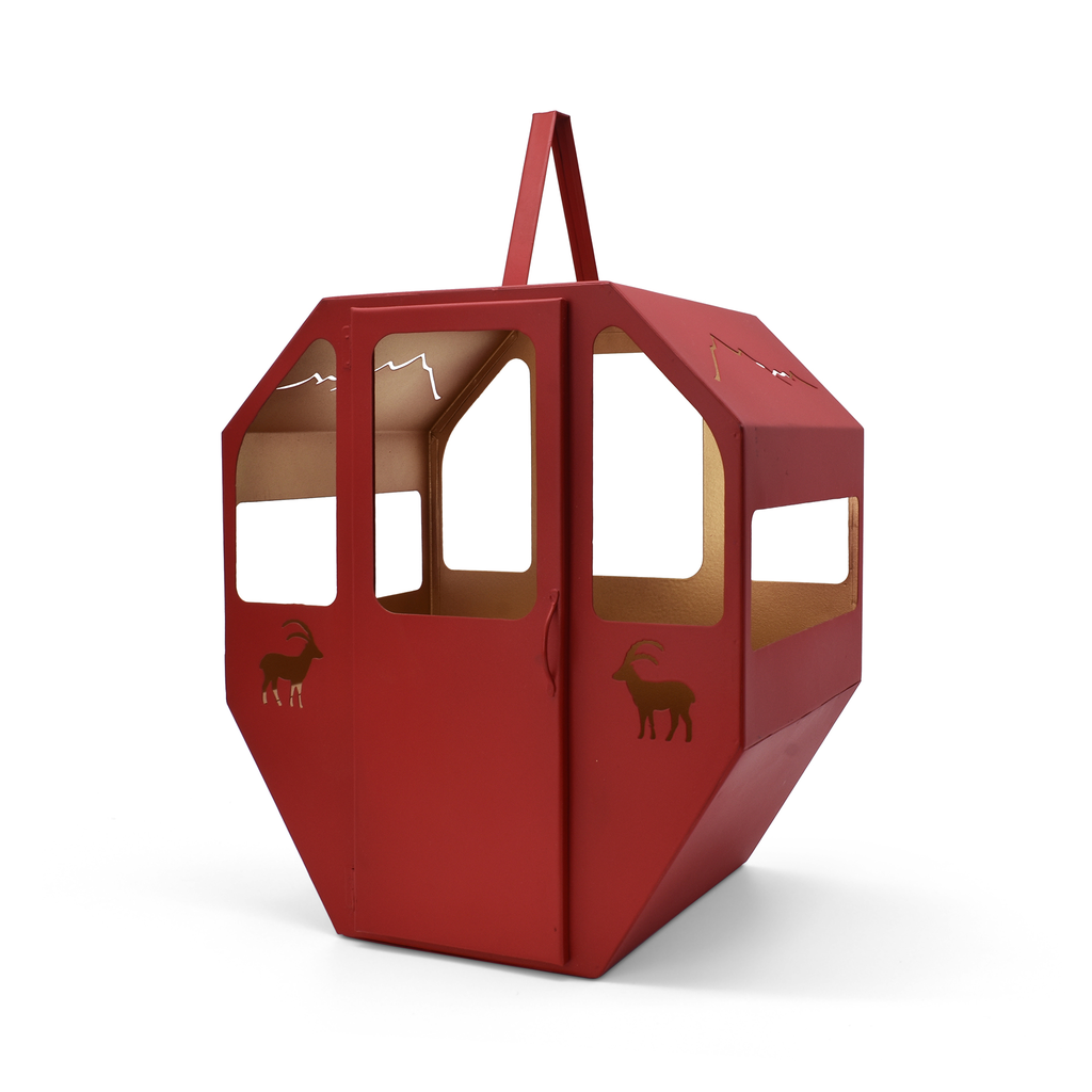 Lumière des Alpes Lanterne ««Telecabine / Gondel»» rouge grande