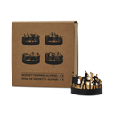 Lumière des Alpes Rond de serviette ou  photophore «Alpage» 4 pcs noir