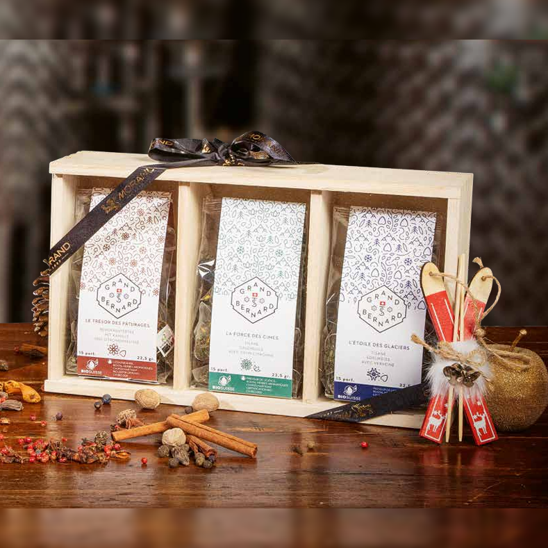 Grand-St-Bernard Coffret en bois - 3x 15 sachets