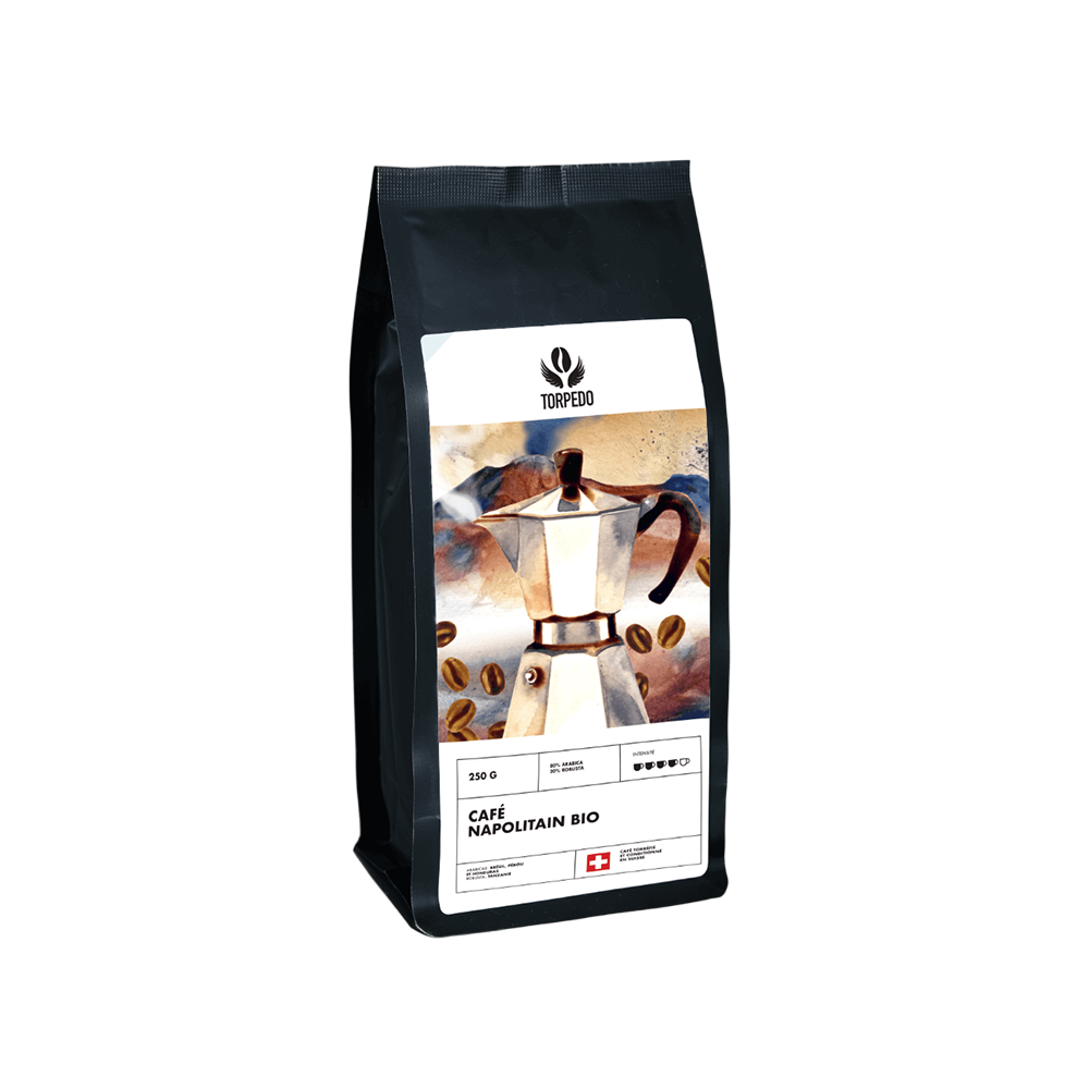 Café Torpedo Le Napolitain Bio, en grains - 250 gr