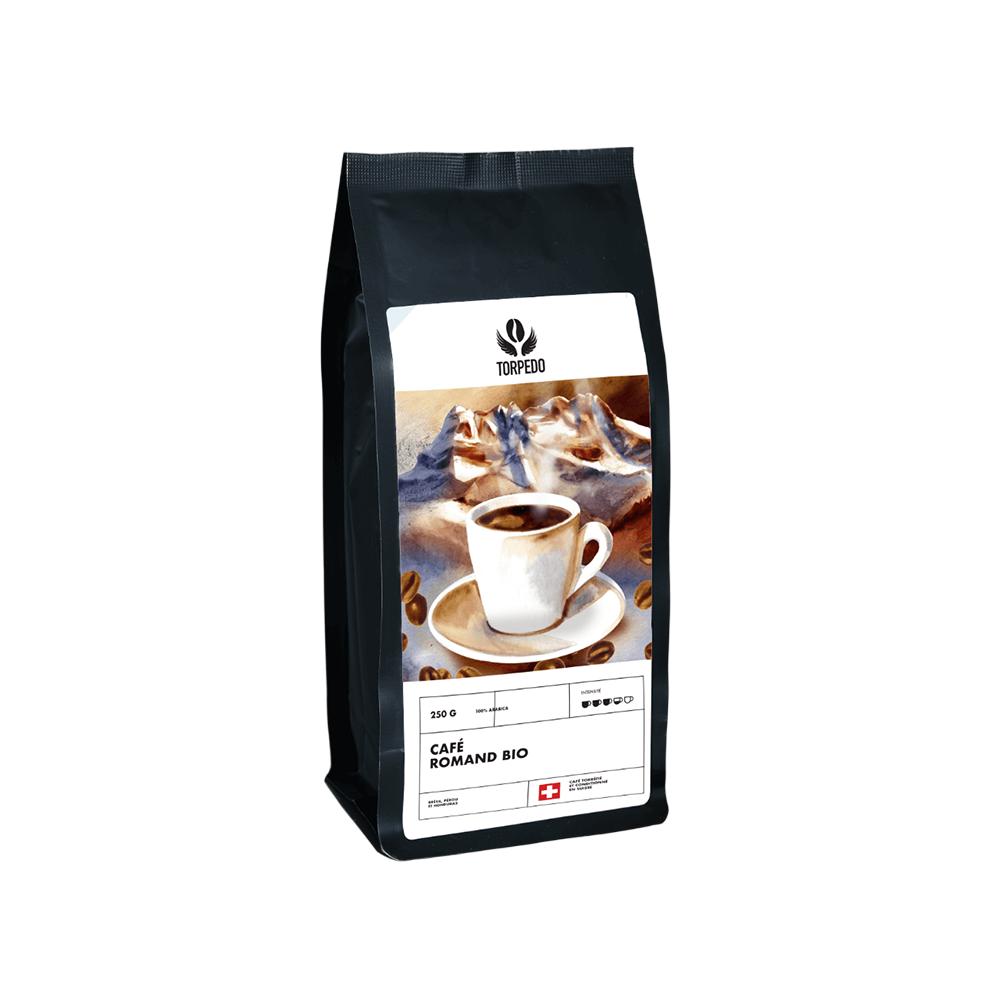 Café Torpedo Le Romand Bio, en grains - 1kg