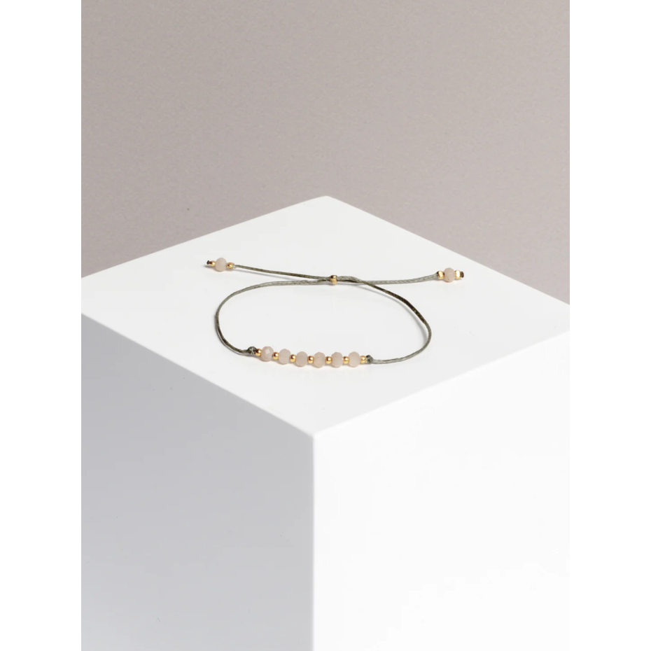 Yoomee Bracelet Petit mais puissant - pierre de lune pêche - gris / doré