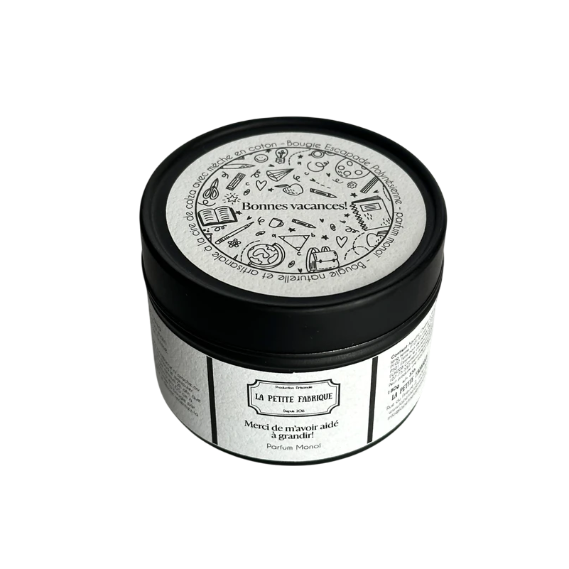 La Petite Fabrique Bougie métal noir "Merci de m'avoir aidé à grandir" 100gr 