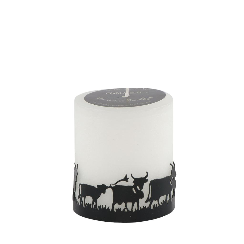 Schulthesskerzen - Bougie Anneau en métal troupeau de vaches 8 cm – sans parfum