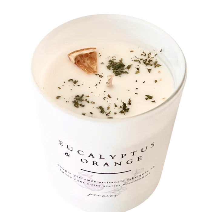 Peonies Bougie parfumée 160g Eucalyptus & Orange