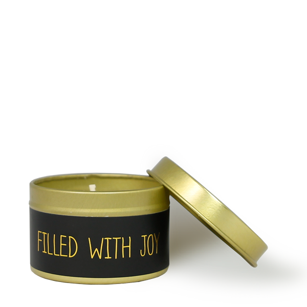 Mood4 Bougie parfumée au soja dans une boîte (or) 20 heures - Filled with joy - Warm Cashmere