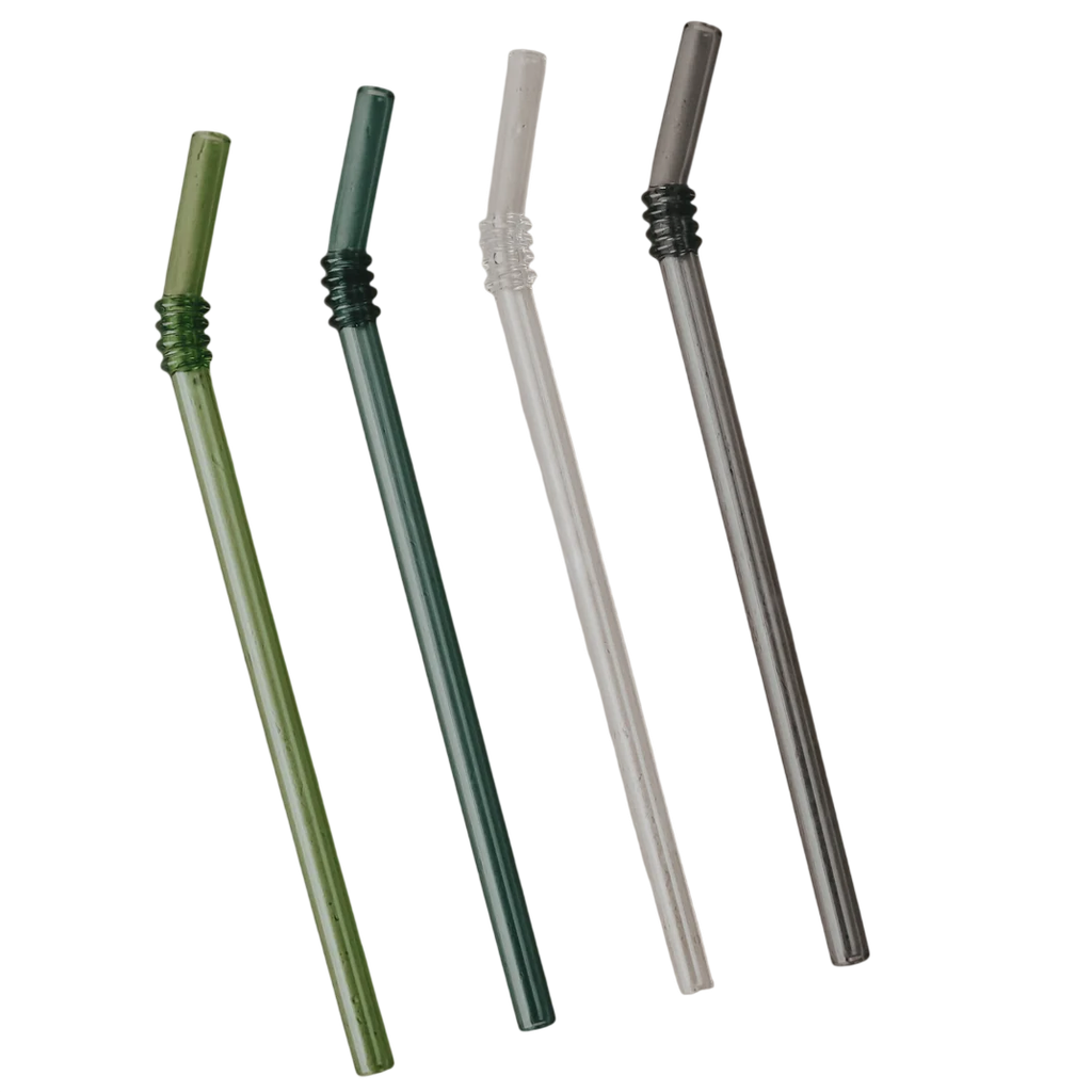 Eulenschnitt Pailles pliées en verre 20cm vert en lot de 4
