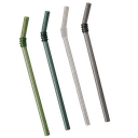 Eulenschnitt Pailles pliées en verre 20cm vert en lot de 4