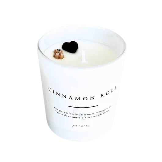 Peonies Bougie parfumée 160g Cinnamon Roll - biscuit, cannelle et amande vanillée