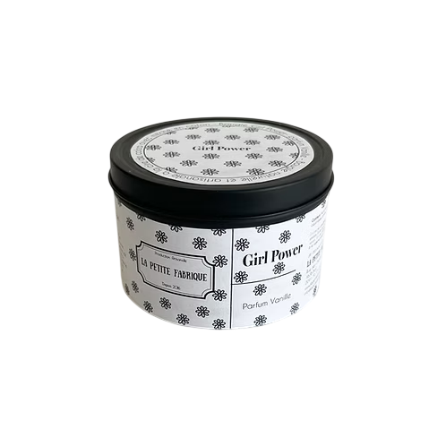 [PF-76] La Petite Fabrique Bougie métal noir "Girl Power" 180gr