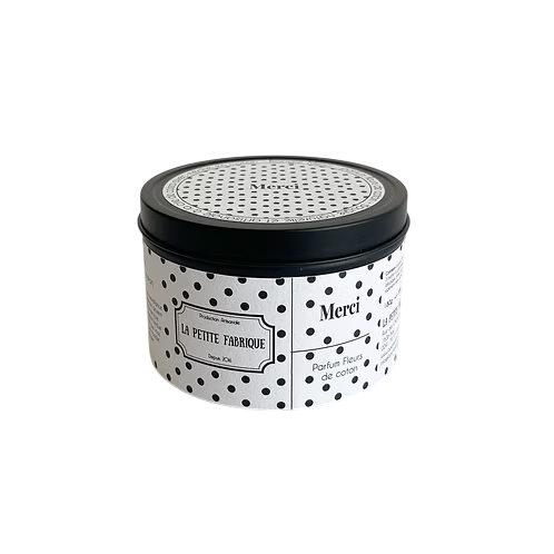 [PF-78] La Petite Fabrique Bougie métal noir "Merci" 180gr