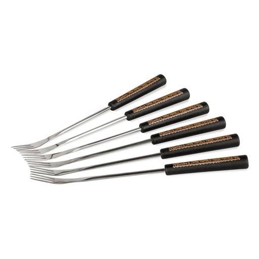 [8313.26AA] Stöckli Fourchettes à fondue décor Alp or 6pces