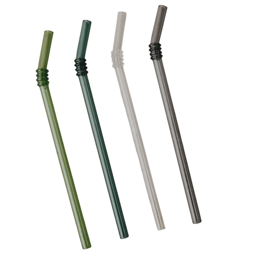 [gl-218-ve] Eulenschnitt Pailles pliées en verre 20cm vert en lot de 4