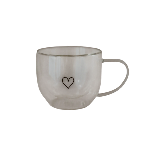 [gl-139-ve] Eulenschnitt Tasse en verre double paroi cœur 250ml 