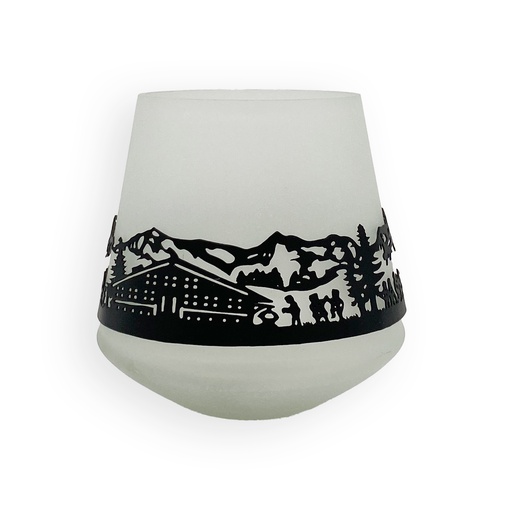 [WLHE02FB] Lumière des Alpes Photophore en verre «Heimat» mini
