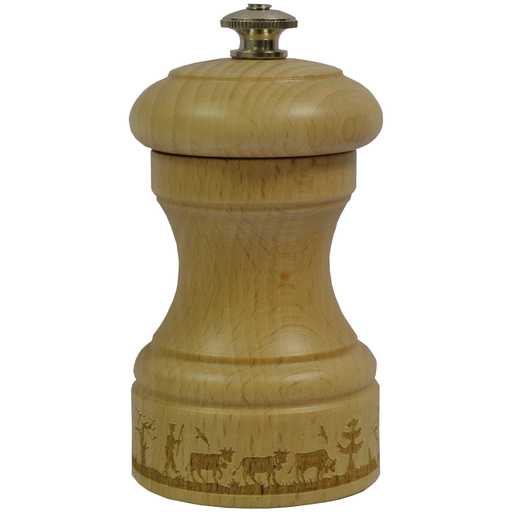 [6600020] Peugeot Moulin à poivre Alpe naturel avec décor gravé 10cm