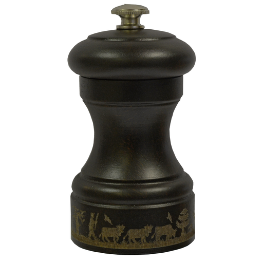 [6600025] Peugeot Moulin à poivre Alpe chocolat avec décor gravé 10cm