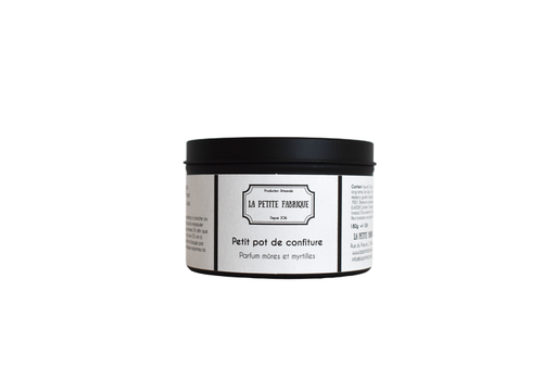 [PF-18] La Petite Fabrique Bougie métal noir "Petit pot de confiture" 180gr
