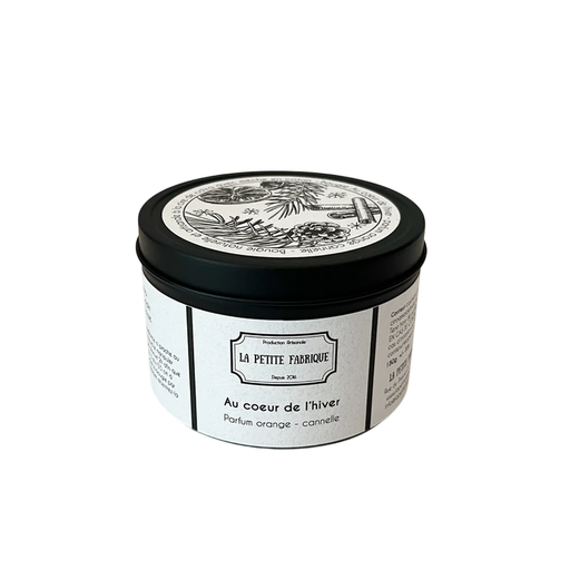 [PF-44] La Petite Fabrique Bougie métal noir "Au coeur de l'hiver" 180gr