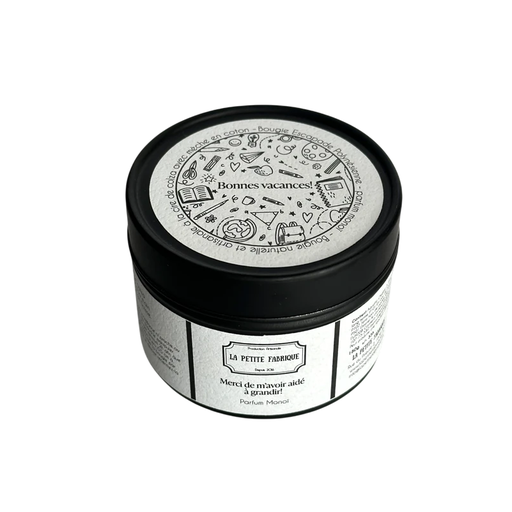 [PF-46] La Petite Fabrique Bougie métal noir "Merci de m'avoir aidé à grandir" 100gr 