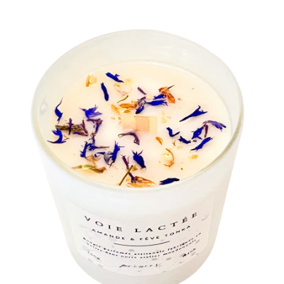 [PEO-01] Peonies Bougie parfumée 160g Voie Lactée - Amande & Fève Tonka