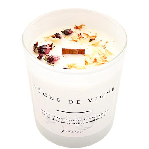 [PEO-11] Peonies Bougie parfumée 90g Pêche de Vigne 