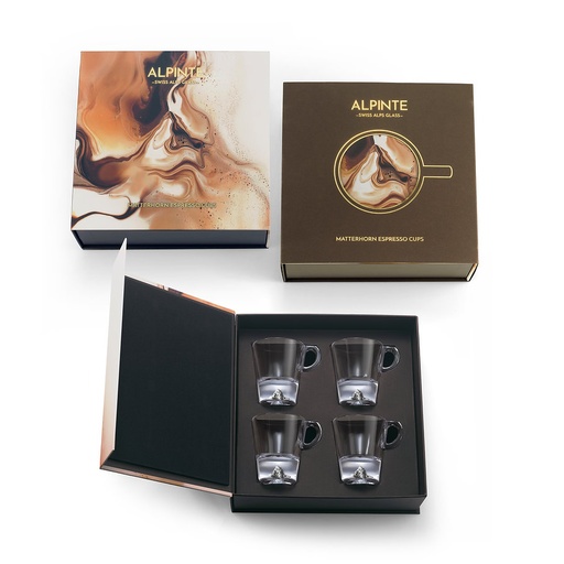 [SETMATE4] Alpinte Set Espresso Matterhorn - 4 tasses